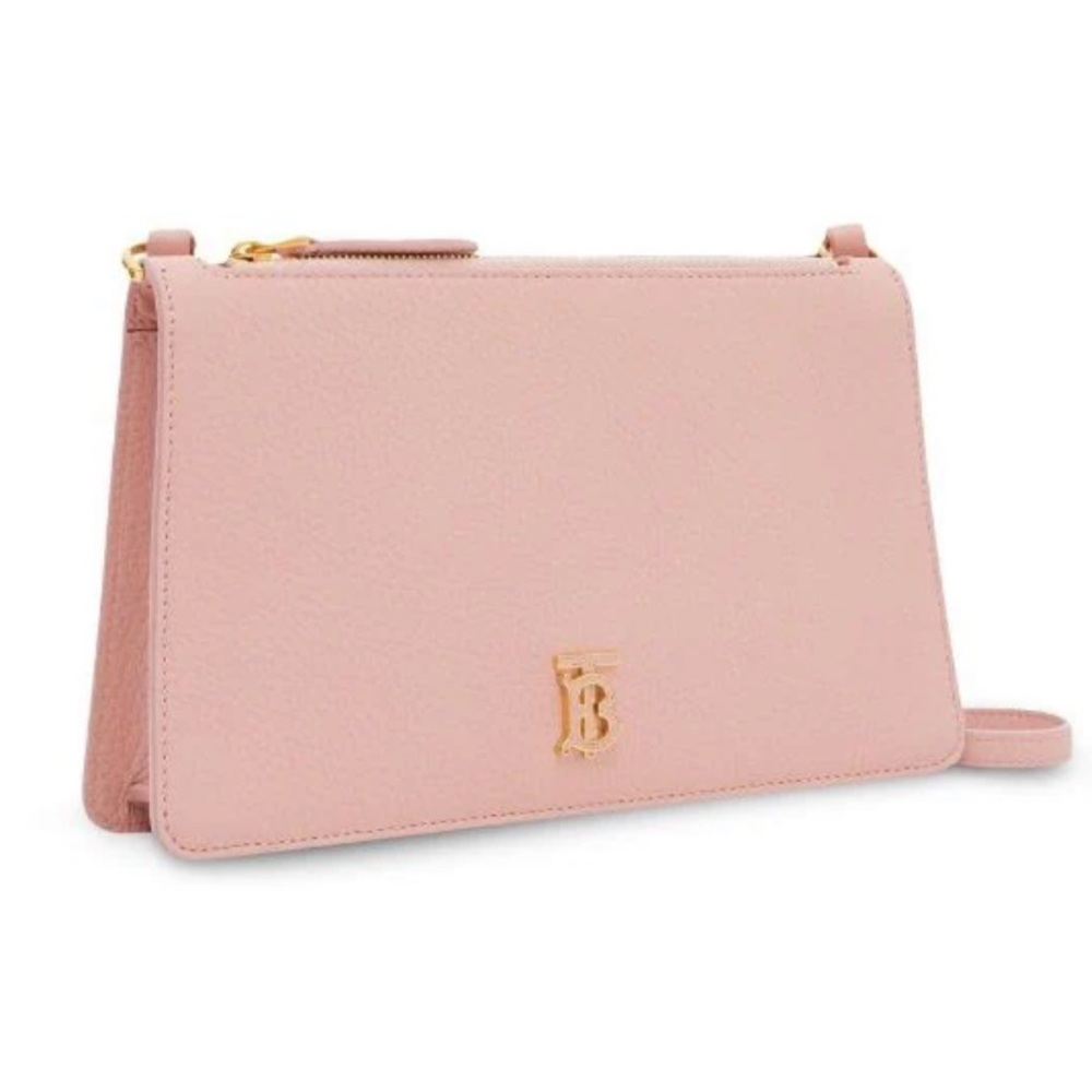 NEW Burberry pink leather tb logo shoulder bag